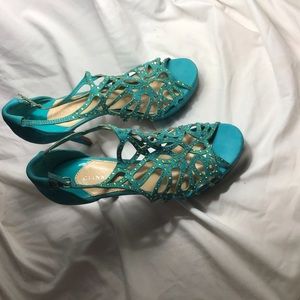 Strappy rhinestone 4” heels